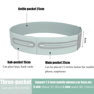 Women's Nylon Lightweight Velcro Small Belt Waist Jogging Bags Sports Water-Proof Running Water Bottle Holder Zipper Phone Pouch - Product Image 6