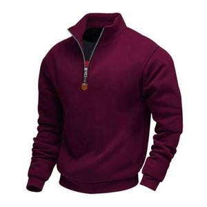 <span class=keywords><strong>Abrigo</strong></span> Holgado de Color Sólido para Hombre, Talla 6XL, Otoño, Cuello Alto de Terciopelo, Cierre de Cremallera, Tela de Rizo, Teñido Liso, Poliéster/Algodón - Product Image 4
