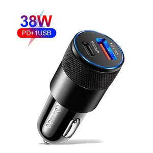 Nieuwe 38W Qc3.0 Snelle Autolader 3a Usb Type-C Pd Snellader Draagbare Mini Auto Stekker Voor Mobiele Telefoon