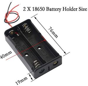 Boîte de rangement DIY à 2 emplacements avec câble de connexion pour batterie 18650, série 3.7V, accessoire d'alimentation en plastique, accessoire pour batterie au lithium - Product Image 4