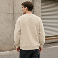 Sweat-shirt à col rond décontracté pour homme, personnalisé en gros, 14 oz, 58 % coton, 42 % polyester, en molleton, style streetwear, avec logo brodé