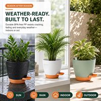 Pot Bunga Resin Tanaman Hijau Balkon Luar Ruangan Pot Plastik Perlengkapan Taman Dekorasi Penanam Mini