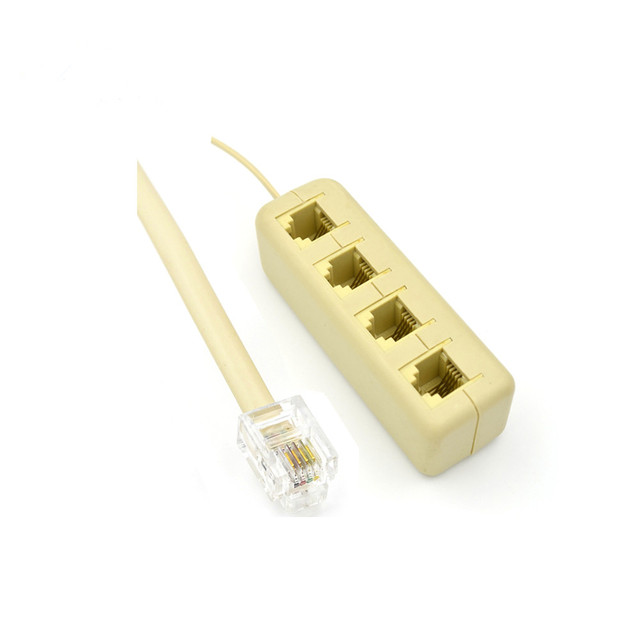 Custom RJ11 6P4C Telephone Line Cable Adapter Splitter 1 Male to 4 Female Wiring Communication Cables