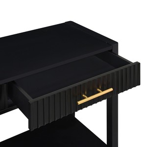 Mesa Consola Moderna de Madera Maciza Pintada con Detalles Ecológicos, 3 Cajones y Estantes de Almacenamiento para Sala de Estar, Villa, Hotel, Entrada - Product Image 5