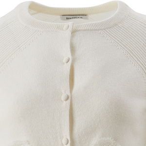Cardigan Corto in Lana per <span class=keywords><strong>Donna</strong></span>, Personalizzabile, con Lavorazione in <span class=keywords><strong>Pizzo</strong></span>, per la Stagione Primaverile, da Produttore OEM ODM all'Ingrosso - Product Image 4