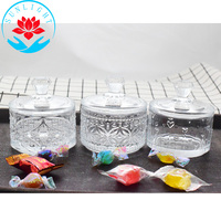 Vente en gros d'usine de bocal à bonbons en verre de 80ml bocal à bonbons en verre de mariage avec couvercle