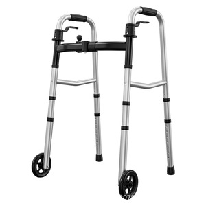 Déambulateur pliant médical Ruiren, argenté, à roulettes, dispositif d'aide à la mobilité pour personnes âgées - Product Image 2