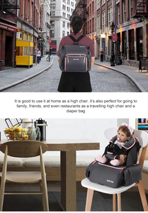 مقاعد داعمة للسفر للأطفال، مقعد داعم محمول وقابل للطي للأطفال مع حزام أمان خماسي النقاط، طاولة ومقعد داعم للأطفال من البلاستيك - Product Image 3