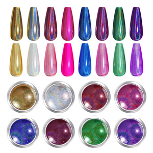Poudre à ongles effet miroir laser universelle, pigment holographique chromé brillant, effet poussière, manucure, salon, décoration d'art des ongles, paillettes - Product Image 1