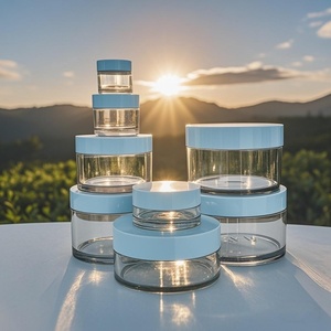 Cream Bottle Thick Wall Cosmetic Cream Jar 100g Cream Jar Transparent Pet Injection Plastic with White Cover Pot Jar Packaging - Product Image 4