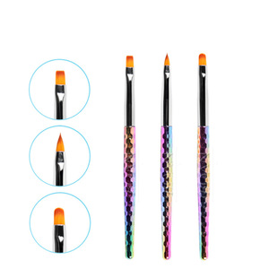 แปรงแต่งเล็บทรงแบนหัวกลม สีสันสดใส สำหรับวาดลายเจล  ขนแปรงไนลอนทนทาน ใช้สำหรับตกแต่งเล็บในร้านทำเล็บ - Product Image 2
