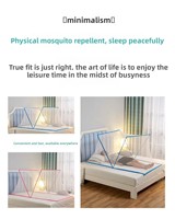 Moustiquaire pliable sans assemblage pour usage domestique ; Housse anti-moustiques portable avec couvercle rabattable ; Moustiquaire de lit pour dortoir étudiant en polyester