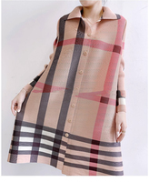 Robe décontractée d'été à manches courtes pour femme, extensible, grande taille, plissée, col à nœud, pompons, perles, boutons