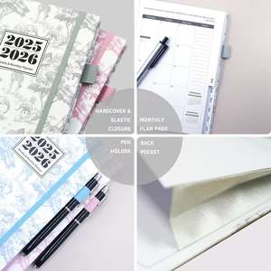Planificador <span class=keywords><strong>de</strong></span> PU con impresión completa A5, diario <span class=keywords><strong>de</strong></span> negocios semanal y mensual, cuaderno lácteo con lazo para bolígrafo, envío rápido disponible - Product Image 3