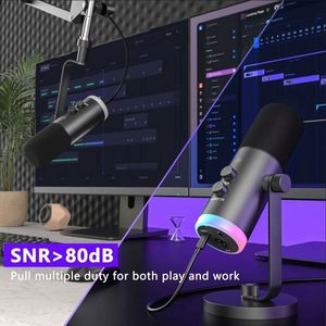 Micrófono Dinámico RGB USB XLR para Grabación en Estudio y Juegos con Soporte de Mesa - Product Image 5