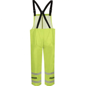 Personalizado 100% Poliéster 150D Oxford PU Recubierto Hi-Viz Impermeable Lluvia Babero Pantalones Monos Ligero Plata Ropa de Seguridad - Product Image 3