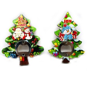 Factory <strong>Custom</strong> Logo MDF Wood <strong>Fridge</strong> <strong>Magnet</strong> with Opener Christmas Tree Claus Santa Snowman <strong>Magnet</strong> Stickers for Winter Holiday - Product Image 1