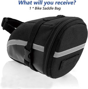 Sac de selle de vélo de montagne, sac de selle de vélo de route, sac sous la selle pour le cyclisme, sac à outils pour vélo de route, résistant à l'eau, 1,2 L - Product Image 2