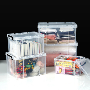 Amazon hot-selling Stackable Plastic Clear Storage Bin Tote Organizing Container With Durable Lid And Secure Latching Buckles