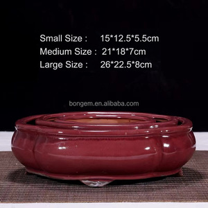 3 gói gốm <span class=keywords><strong>bonsai</strong></span> cây trồng nồi thiết lập 6in 8in 10in xương rồng mọng nước trồng tráng men chậu - Product Image 5