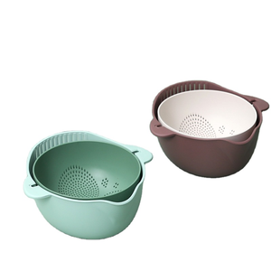 Panier de lavage pour l'égouttage <span class=keywords><strong>et</strong></span> le stockage des fruits <span class=keywords><strong>et</strong></span> légumes Panier d'égouttage double couche en plastique - Product Image 1