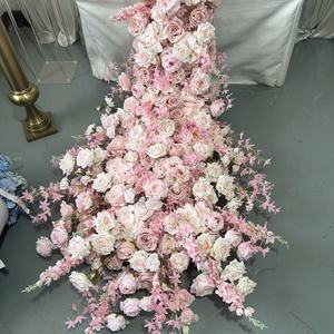 Composizione Floreale Artificiale Elegante IFG Personalizzabile 60cm 1.8m in Seta Rosa per Decorazioni e Allestimenti Matrimoniali - Product Image 4