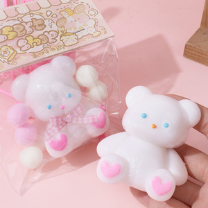ของเล่นบีบนุ่มนิ่มรูปสัตว์สีขาวน่ารัก ซีรีส์สัตว์น่ารัก - ของเล่นบีบคลายเครียด ของขวัญแปลกใหม่สำหรับตกแต่งห้องเด็ก - Product Image 1