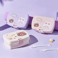 Nouvel arrivage : Ensemble de boîtes à lunch de qualité alimentaire avec conteneurs pour repas, cuillère, fourchette et bouteille d'eau – Boîte à lunch durable pour adultes et enfants
