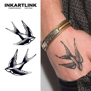 Tatuajes Temporales de Golondrina al por Mayor, <span class=keywords><strong>Tatuaje</strong></span> Falso de Larga Duración de 15 Días, Resistente al Agua, Arte Corporal Natural con Jugo de Frutas para Manos, Suministro al por Mayor - Product Image 1