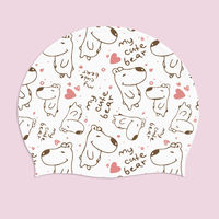 Gorro de piscina con patrón de dibujos animados para niños, personalizado, precio de fábrica