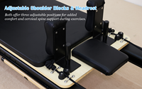 Tmax Pilates Reformer untuk Studio Pilates Reformer dengan Half Trapeze Tower Reformer De Pilates Mesin Pelapis Khusus CE ISO