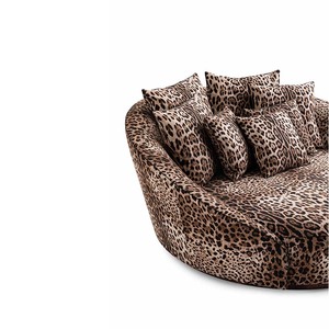 Sofá doble respaldo alto boda respaldo Rosa terciopelo estampado leopardo lujo italiano - Product Image 3