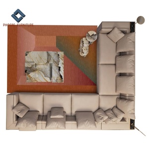 Thương Hiệu Nổi Tiếng Big Luxury Genuine Leather <span class=keywords><strong>Sofa</strong></span> Bed L Shape Thiết Kế Với Lưu Trữ - Product Image 3