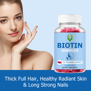 Gommes à la biotine haute puissance pour la croissance des cheveux, la santé de la peau, la résistance des ongles, le soutien du métabolisme, l'augmentation de l'énergie, saveur fraise - Product Image 3