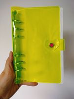 50% de réduction sur les classeurs à anneaux en PVC A5/A6 pour planificateur budgétaire, transparents, effet laser brillant, noir, rose, transparent