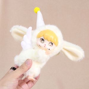 Peluche Super Douce Princesse Lapin aux Longues Oreilles en Position Couchée, avec Ailes, Visage en Vinyle et Yeux Étoilés, Mignonne et Amusante, Idéale pour Anniversaire - Product Image 1