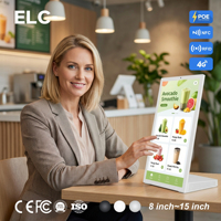Kios Layanan Mandiri Juice Bar dengan Tablet Bentuk L 15,6 Inci, Android 14, RK3576S, 4GB 64GB, Pembaca NFC, dan Daya PoE
