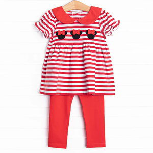 Abito per Bambine con Ricamo a Strisce Rosse e Volant, <span class=keywords><strong>Vestito</strong></span> Coordinato per Sorelle, 95% Cotone, Vendita all'Ingrosso - Product Image 6