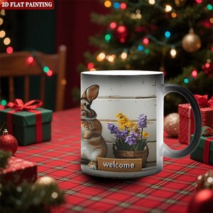 <b>Ceramic</b> Blank Mug 11oz Frosted Black Heat Changing Magic Drinking <b>Cup</b> - Product Image 2