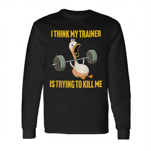 Creo que mi entrenador intenta matarme, camiseta de manga larga para entrenamiento en el gimnasio - Product Image 2