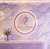 Enseigne personnalisée en acier inoxydable avec logo rétroéclairé LED 3D, signalétique rétroéclairée pour entreprise, devanture de magasin, centre commercial, salon de beauté, décoration murale d'hôtel