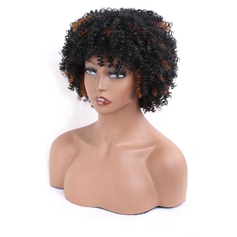 Hot Sale Wholesale Prices Wig Premium Fiber Synthetic Hair Short Afro Kinky Curly Wigs for Black Women Long Swiss Lace 1pack
