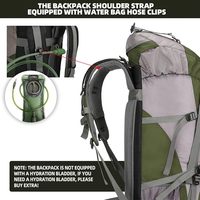 Mochila de Senderismo de 60L con Marco Interno y Cubierta Impermeable, Mochila Ripstop con Suspensión Ajustable y Espalda Ventilada para Trekking