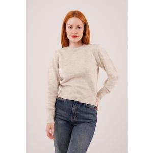 Suéter de punto liso con cuello redondo para mujer Lustrin - Jersey de punto acrílico, poliéster y elastano de talla estándar al por mayor - Product Image 2