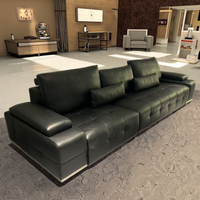 Grand Canapé d'Angle Moderne Fauteuil Bulle Moelleux avec Rembourrage en Cuir Véritable et Éponge pour Salon