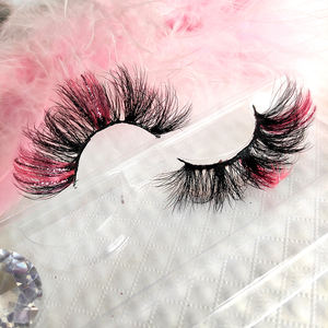 Setrip warna-warni Logo pribadi ekstensi bulu mata warna kualitas tinggi 3d 15mm 25mm dengan ekstensi bulu mata berkilau - Product Image 2