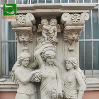 Décoration d'art mural de jardin extérieur Marbre blanc naturel Statue de déesse grecque Sculpture murale en relief