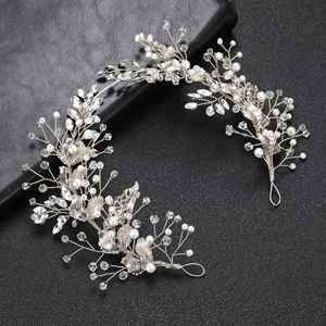Serre-tête de mariée artisanal en feuille d'or, flexible, avec perles, style bohème, orné de cristaux floraux, pour mariées, demoiselles d'honneur et soirées de bal - Product Image 6