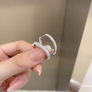 Dylam 18K Gold <b>Hoop</b> Stud Earrings Women Girls Diamond 925 Sterling <b>Silver</b> Big 5A CZ Cubic Zirconia Large <b>Hoop</b> Earrings - Product Image 4