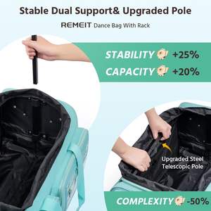 Échantillon gratuit : Sac de voyage à roulettes pour enfants, idéal pour les compétitions de danse, avec porte-vêtements intégré et chariot à bagages étanche - Product Image 3